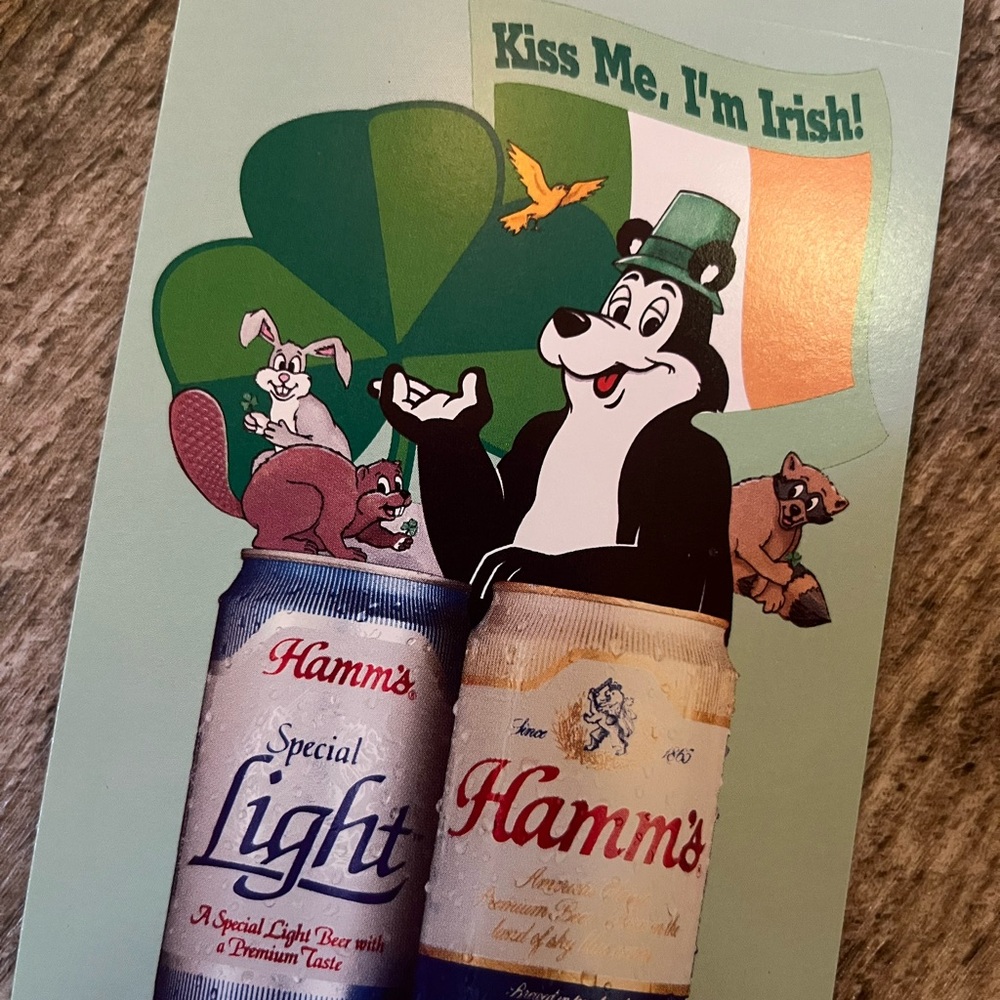 Hamm's St. Patrick's Vintage Table Tent
